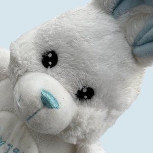 Kellytoy Bunny Easter Babys 1st Easter White Blue Trim Plush Stuffed Animal Toy